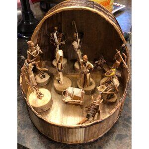 Global Crafts Banana Fiber Nativity Scene  #1423